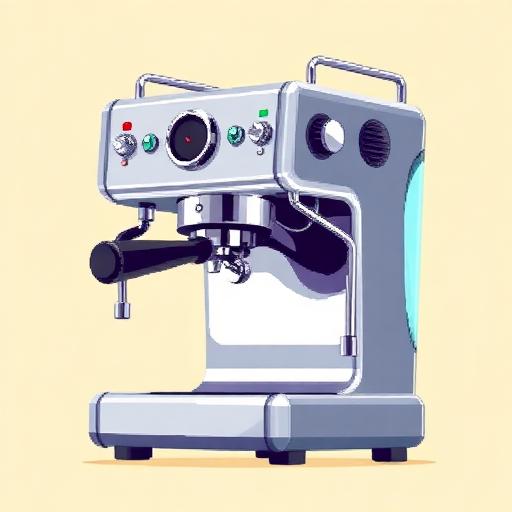 Pixel art cutaway of an espresso machine anatomy