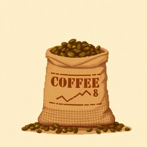 Coffee Trade & Producer Economics — pixel art icon